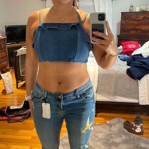 Medium Jean crop top AE